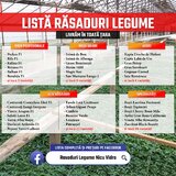 Rasaduri legume: Rasad rosii / tomate ardei castraveti vinete salata 2026